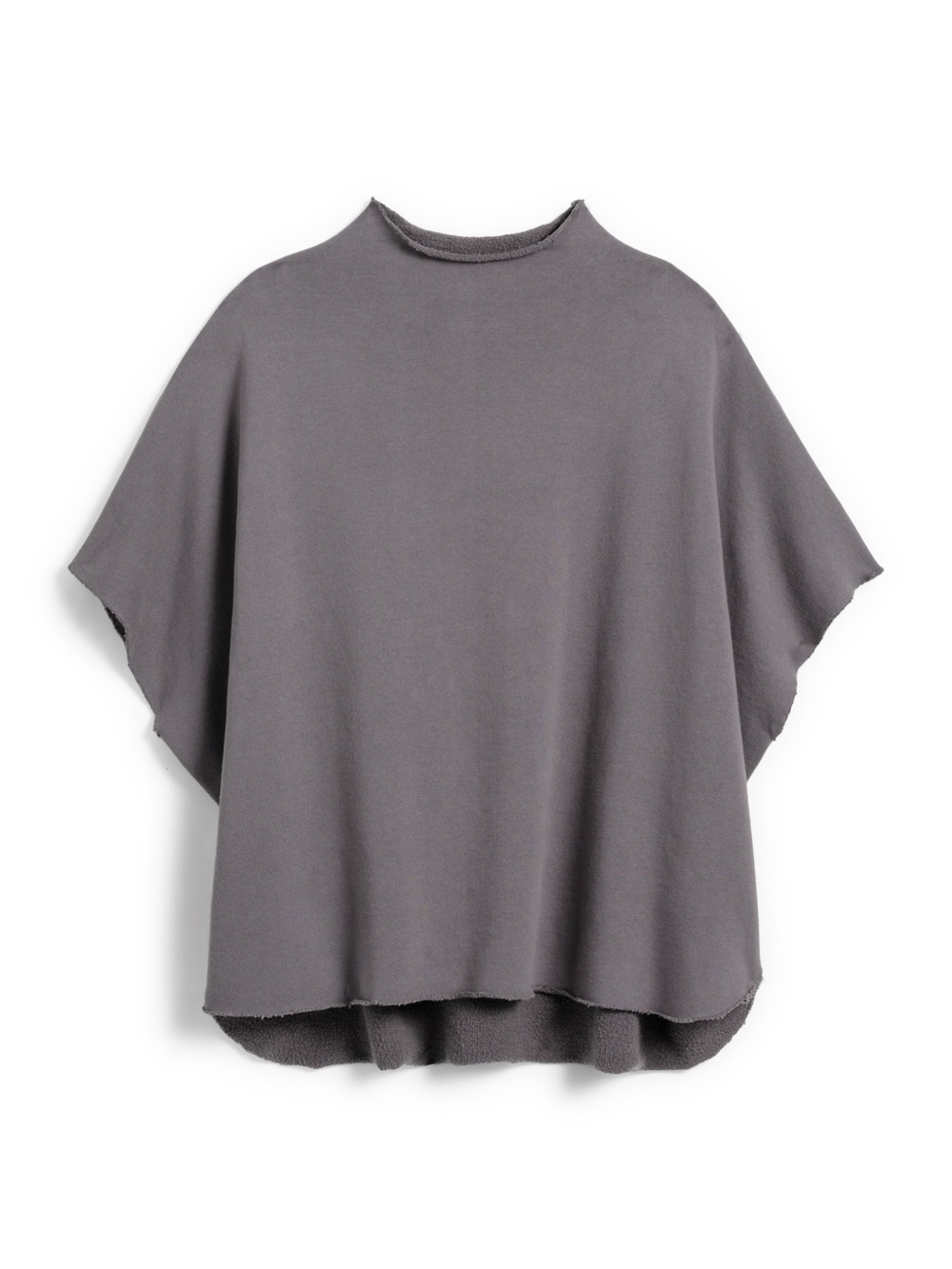 Frank & Eileen AUDREY Funnel Neck Capelet Boxy Short-Sleeve Sweatshirt Grey